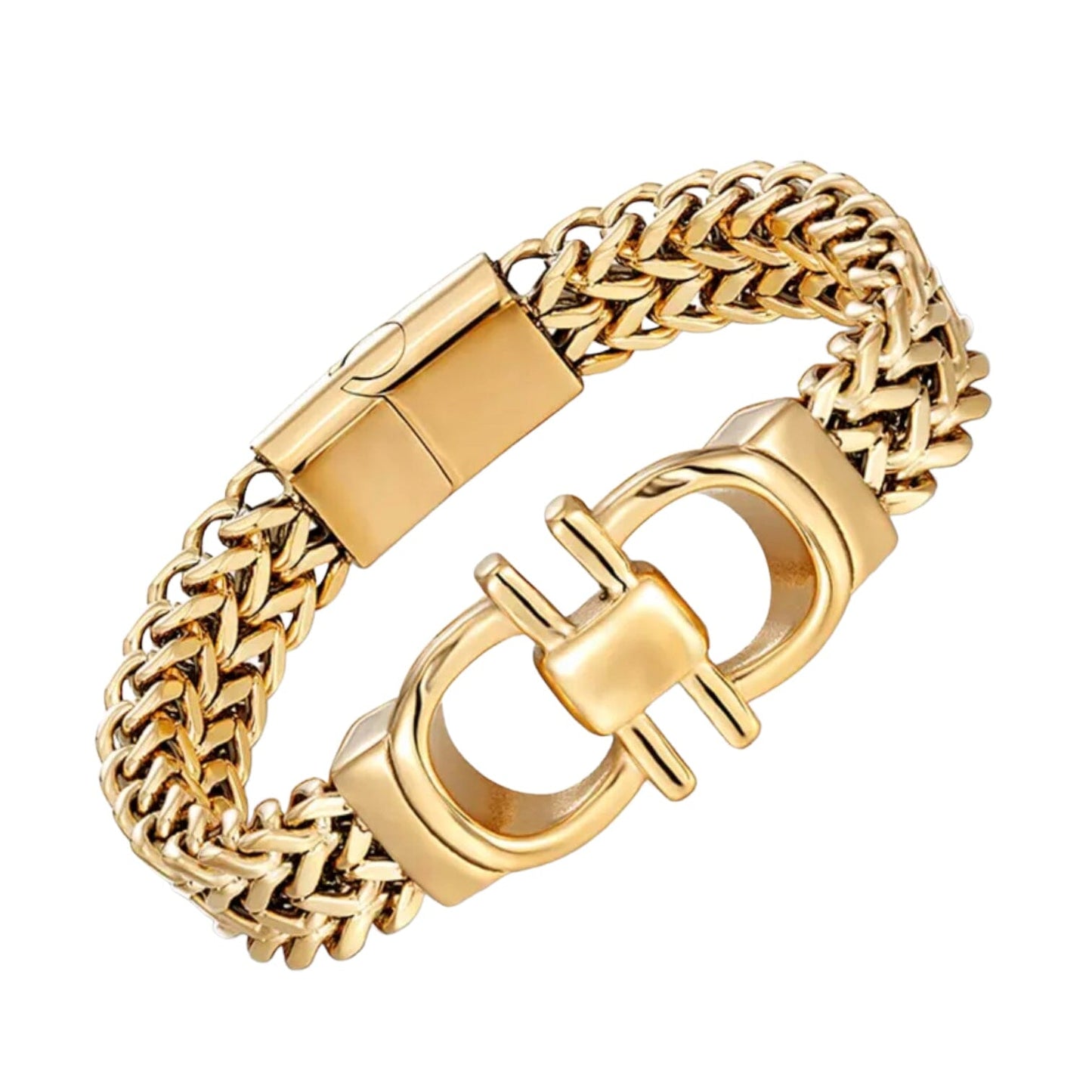 Luca Stainless Steel Gold Silver Mens Bracelet Bracelets Trendzio Gold 