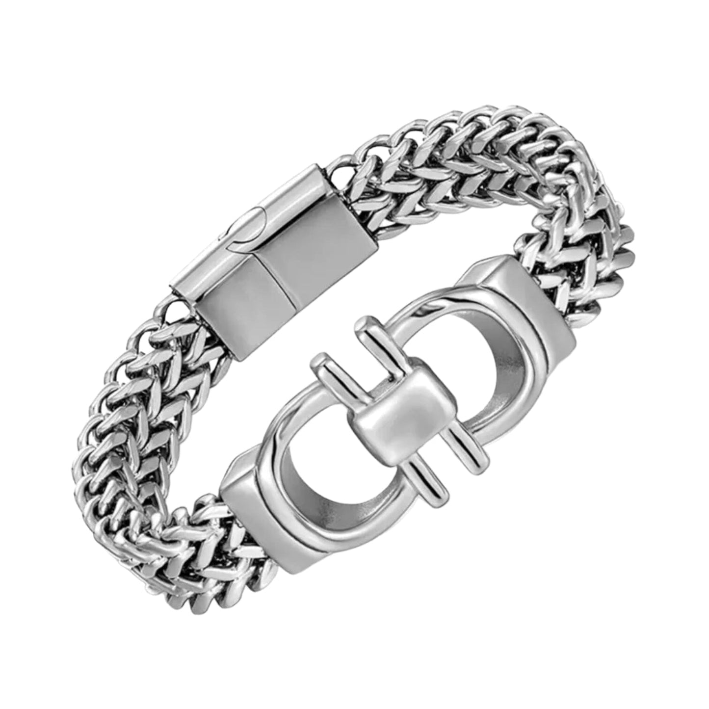 Luca Stainless Steel Gold Silver Mens Bracelet Bracelets Trendzio Silver 