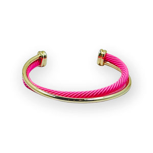 Luna Cable Gold Bracelet Bracelets TRENDZIO Pink 