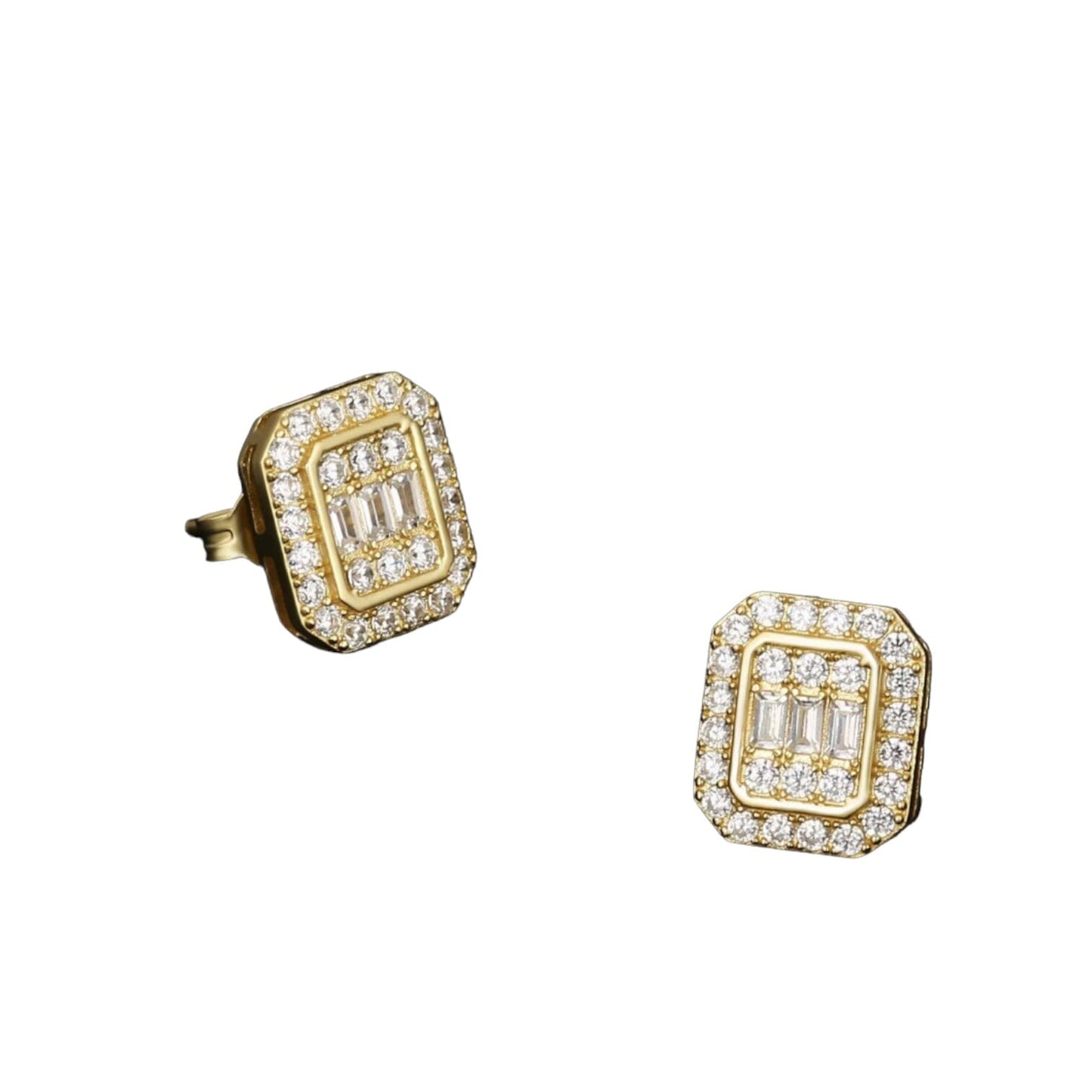Mauricio Men Stud Diamond Earrings Earrings Trendzio Gold 