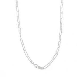 Celine Sterling Silver Carved Paperclip Minimalist Necklace Necklaces Trendzio 