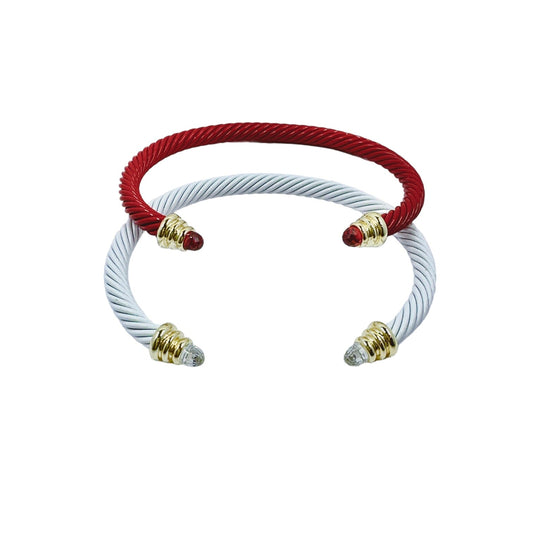 Naomi Cable CZ Bracelet Red and White Bracelets TRENDZIO 