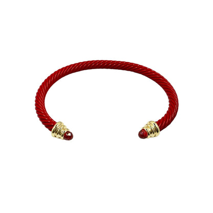 Naomi Cable CZ Bracelet Red and White Bracelets TRENDZIO Red 