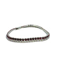 Nara Double Row Cubic Zirconia Tennis Bracelet Red and White Bracelets TRENDZIO 7 inches 