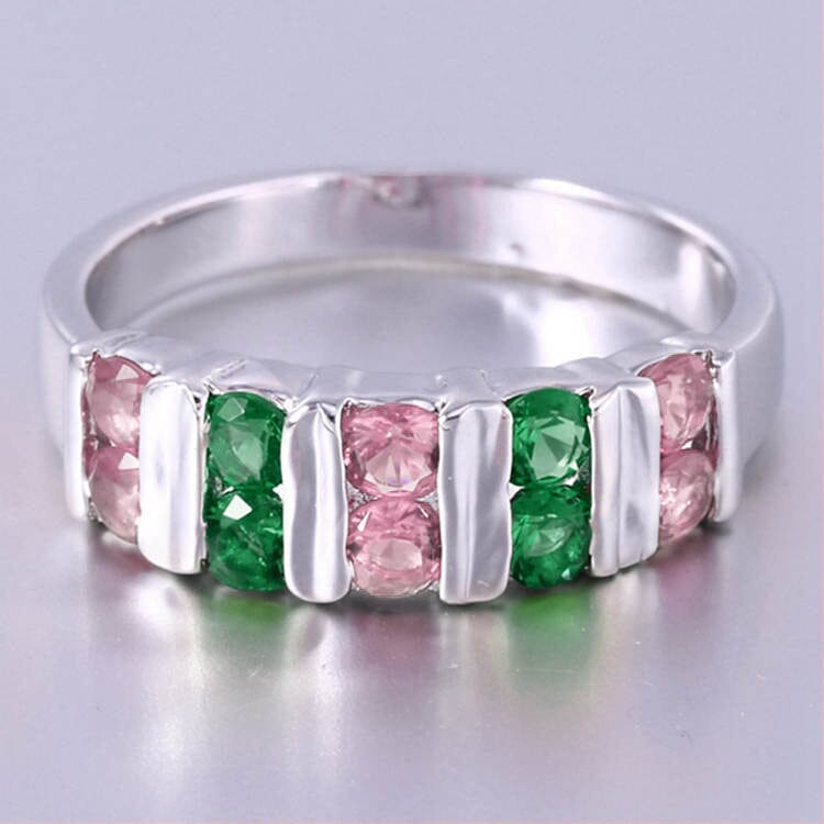 Natalie Pink Sapphire Green Emerald Ring Rings Trendzio 6 