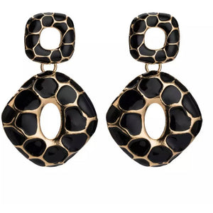 Ladybug Black and Gold Statement Earrings TRENDZIO 