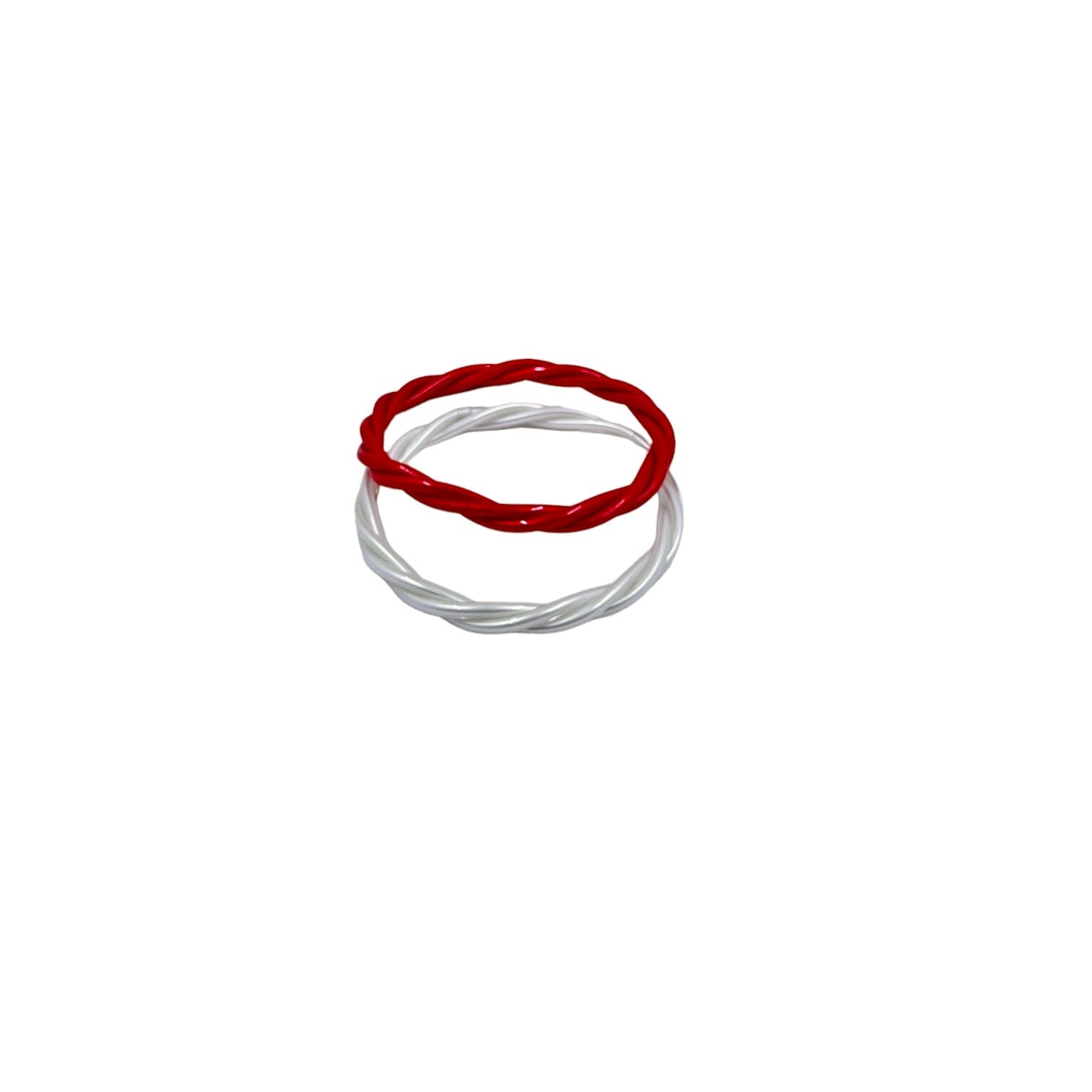 Nydia Silicone Red and White Twist Bracelet Bracelets Trendzio 