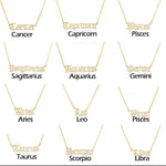 Old English Zodiac CZ Gold Necklace necklace TRENDZIO 