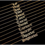 Old English Zodiac CZ Gold Necklace necklace TRENDZIO Leo 