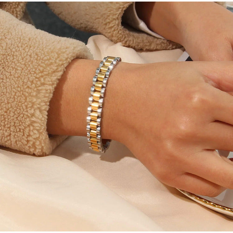 Ostrada Two Tone Gold Bracelet Bracelets Trendzio 