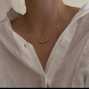 Paperclip Chain Link Cluster Necklace Necklaces Trendzio 