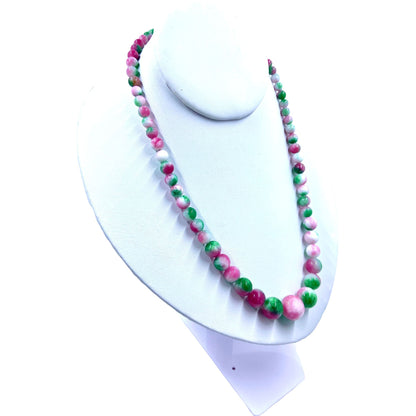 Pink and green Jade Necklace Necklaces Trendzio 