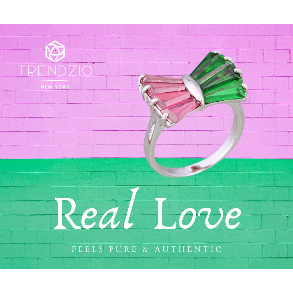 Pink and Green Monarch Ring Rings TRENDZIO 