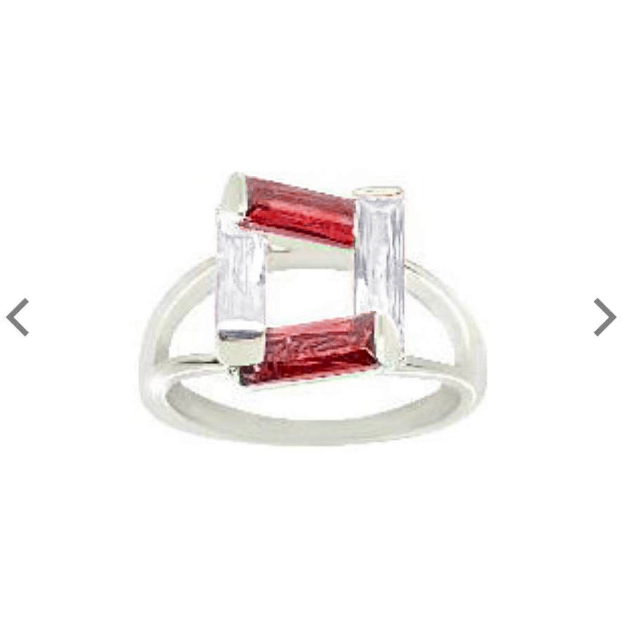 Red and White CZ Step Infinity Ring Rings Trendzio 5 