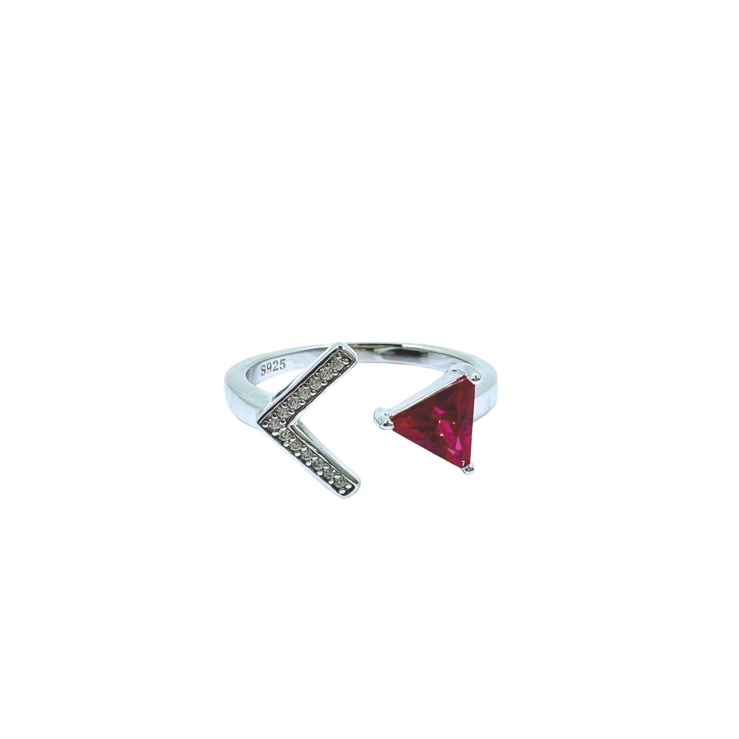 Red and White Trillion Ring Rings TRENDZIO 
