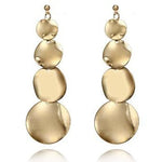 Round Disc Statement Dangle Earrings Earrings Trendzio Gold 