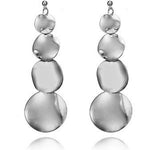 Round Disc Statement Dangle Earrings Earrings Trendzio Silver 