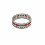 Ruby Red and White CZ Eternity Ring Rings TRENDZIO 