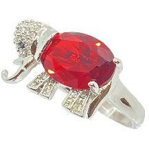 Ruby Red Elephant Sterling Silver Ring Rings Trendzio 