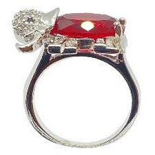 Ruby Red Elephant Sterling Silver Ring Rings Trendzio 