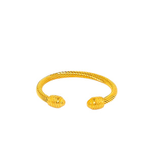 Sanora Stainless Steel Twisted Gold Open Bracelet Bracelets TRENDZIO Gold 