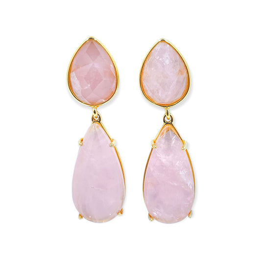 Santos Pink Quartz Stone Earrings Earrings Trendzio 
