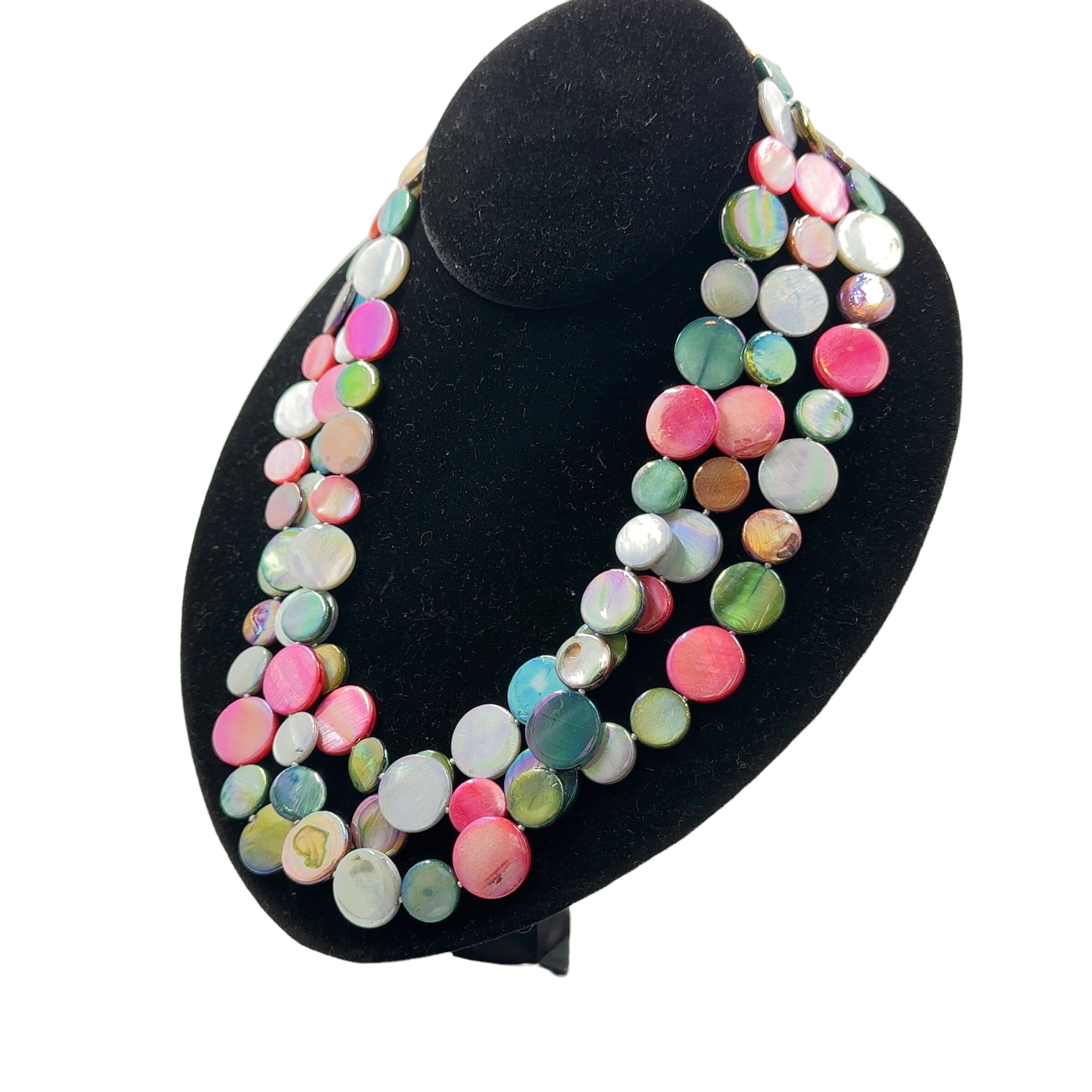 Handmade 3 Strand Pearl & Coral Necklace Z93 - deals Zoey Jade Jewelry