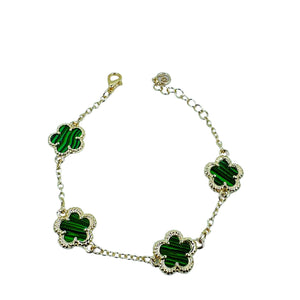 Shalya Flower Clover Bracelet Bracelets Trendzio Jewelry Green 