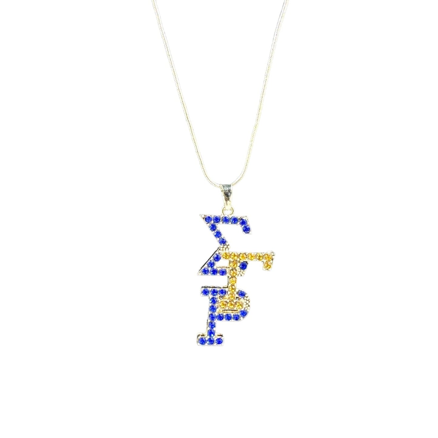 Sigma Gamma Rho Austrian Crystal Pendant Necklaces TRENDZIO Gold Staggered 