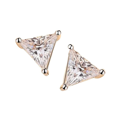 Sterling Silver Triangle Diamond Earrings Earrings Trendzio 