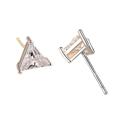 Sterling Silver Triangle Diamond Earrings Earrings Trendzio 