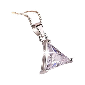 Sterling Silver Triangle Diamond Necklace Necklaces Trendzio 