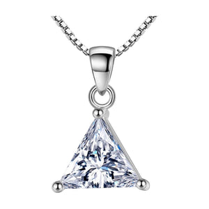 Sterling Silver Triangle Diamond Necklace Necklaces Trendzio 