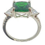 Stunning Emerald .925 Sterling Silver Ring Rings Trendzio 