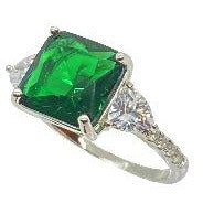 Stunning Emerald .925 Sterling Silver Ring Rings Trendzio 