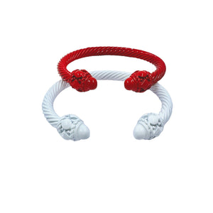 Tessa Bangle Cuff Bracelet Red and White Bracelets TRENDZIO 