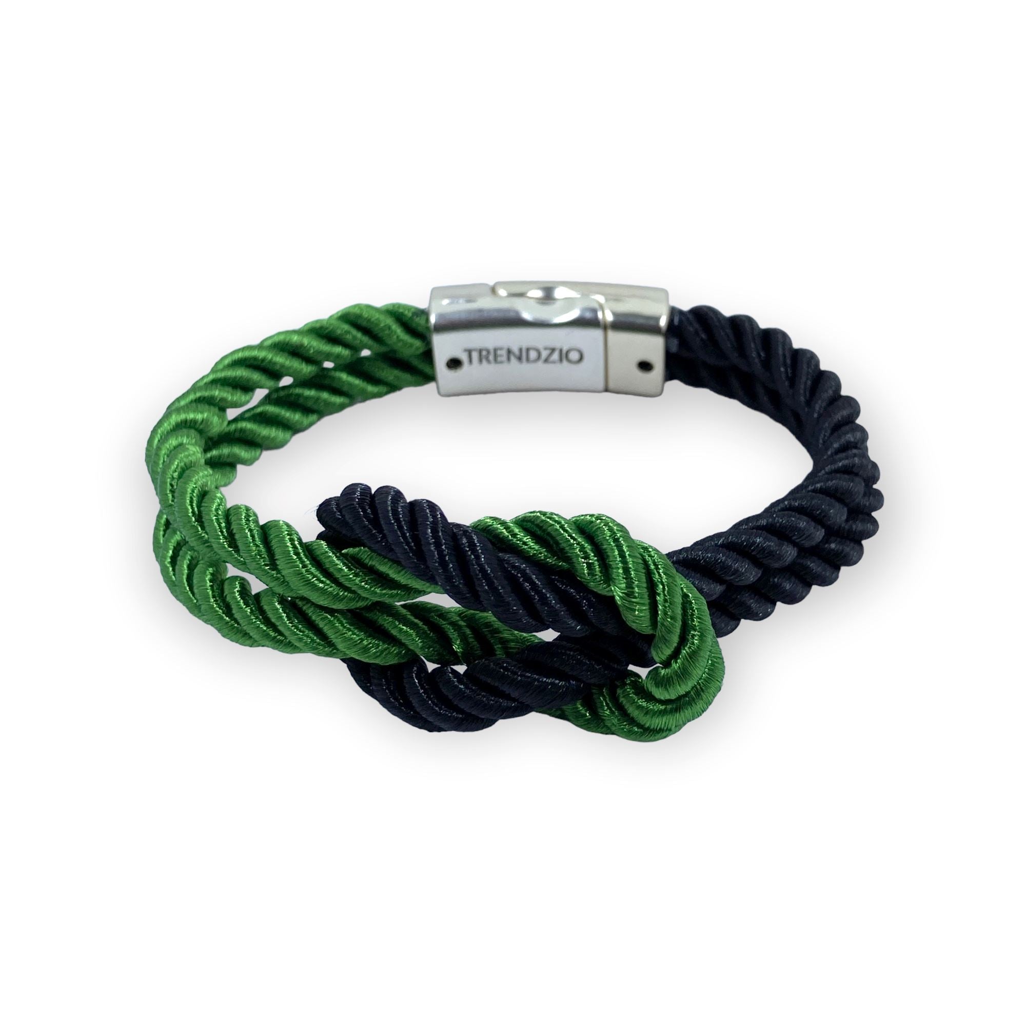 The Original Love Knot Satin Rope Bracelet- Black and Green Bracelets Trendzio Black and Green 