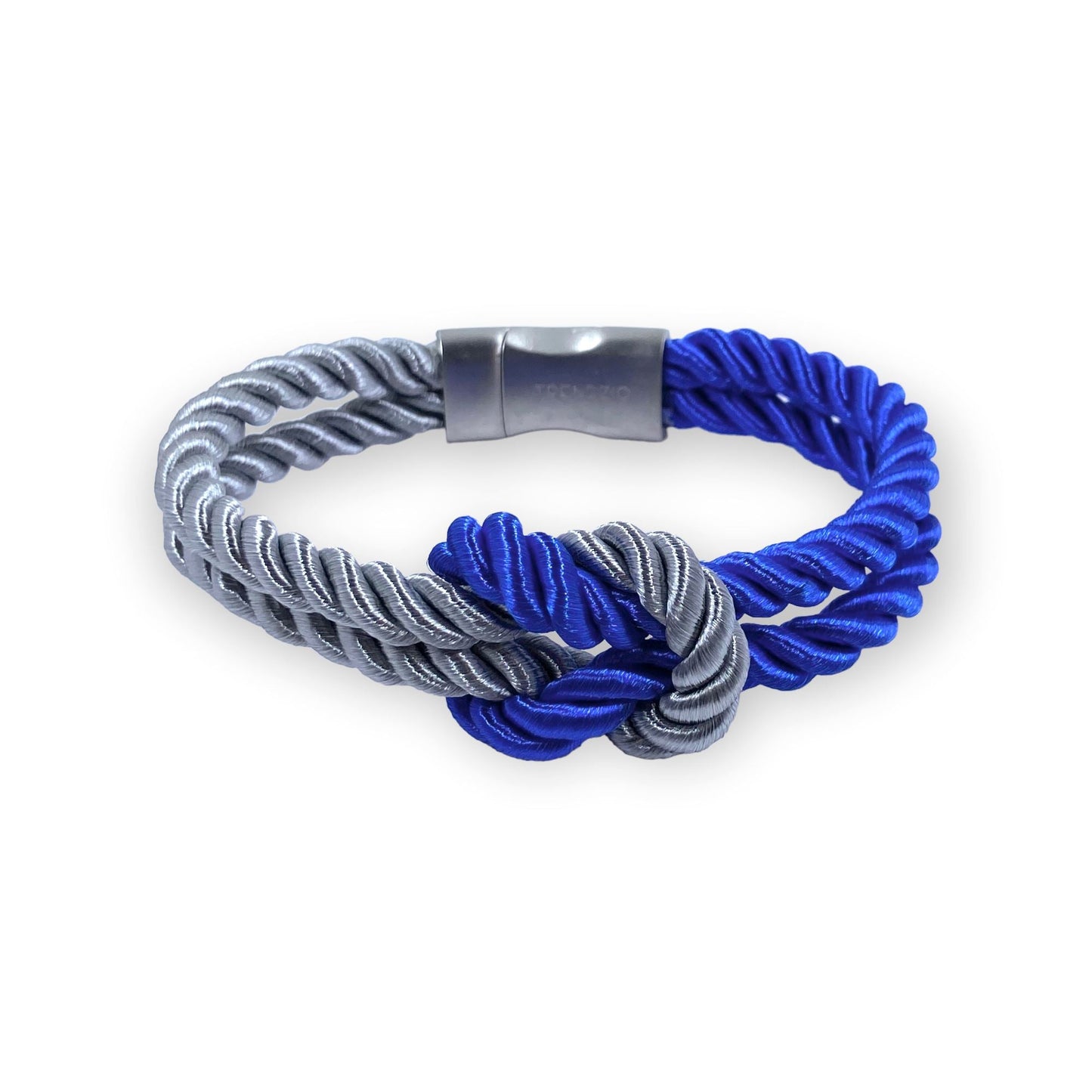 The Original Love Knot Satin Rope Bracelet- Blue and Grey Bracelets Trendzio Blue and Grey 