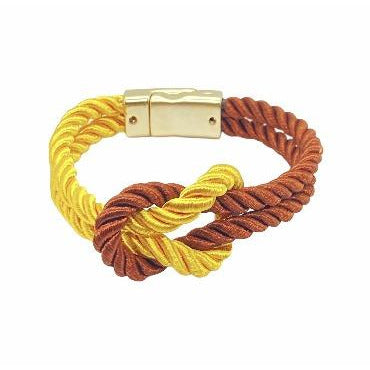 The Original Love Knot Satin Rope Bracelet- Brown and Gold Bracelets Trendzio Brown and Gold 