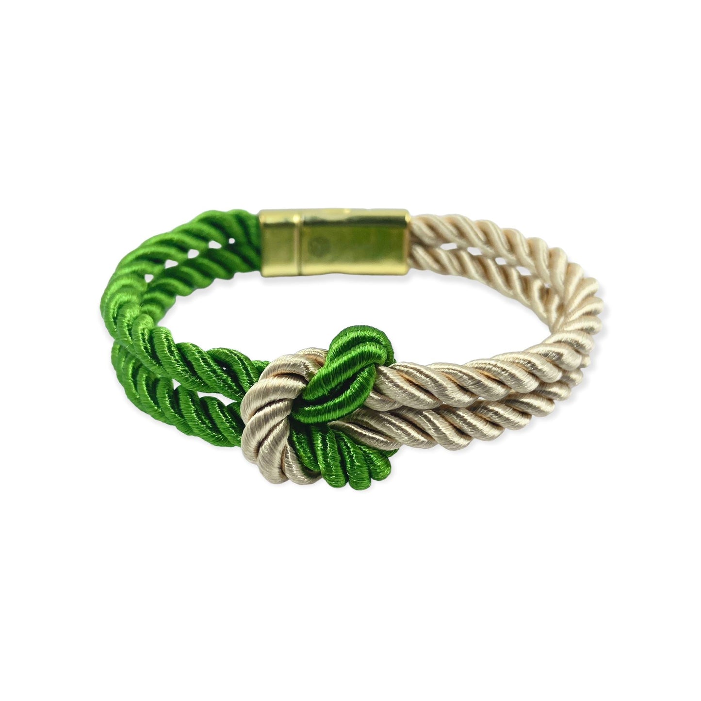 The Original Love Knot Satin Rope Bracelet- Old Gold and Green Bracelets Trendzio Old gold and Green 