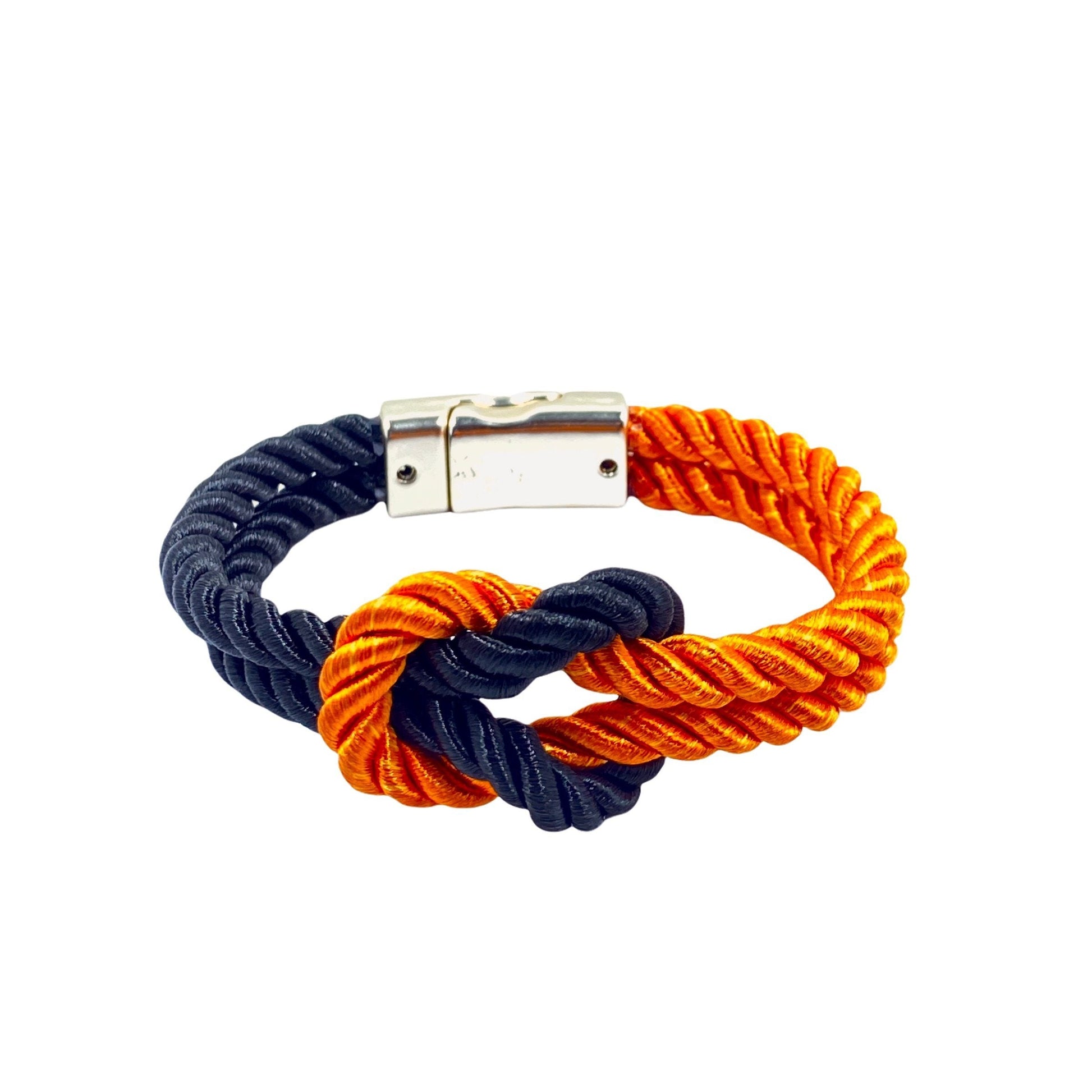The Original Love Knot Satin Rope Bracelet- Orange and Black Bracelets Trendzio Orange and Black 