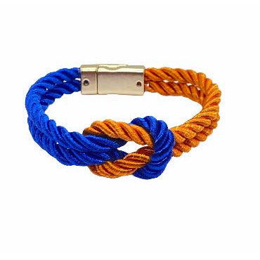 The Original Love Knot Satin Rope Bracelet- Orange and Blue Bracelets Trendzio Blue and Orange 