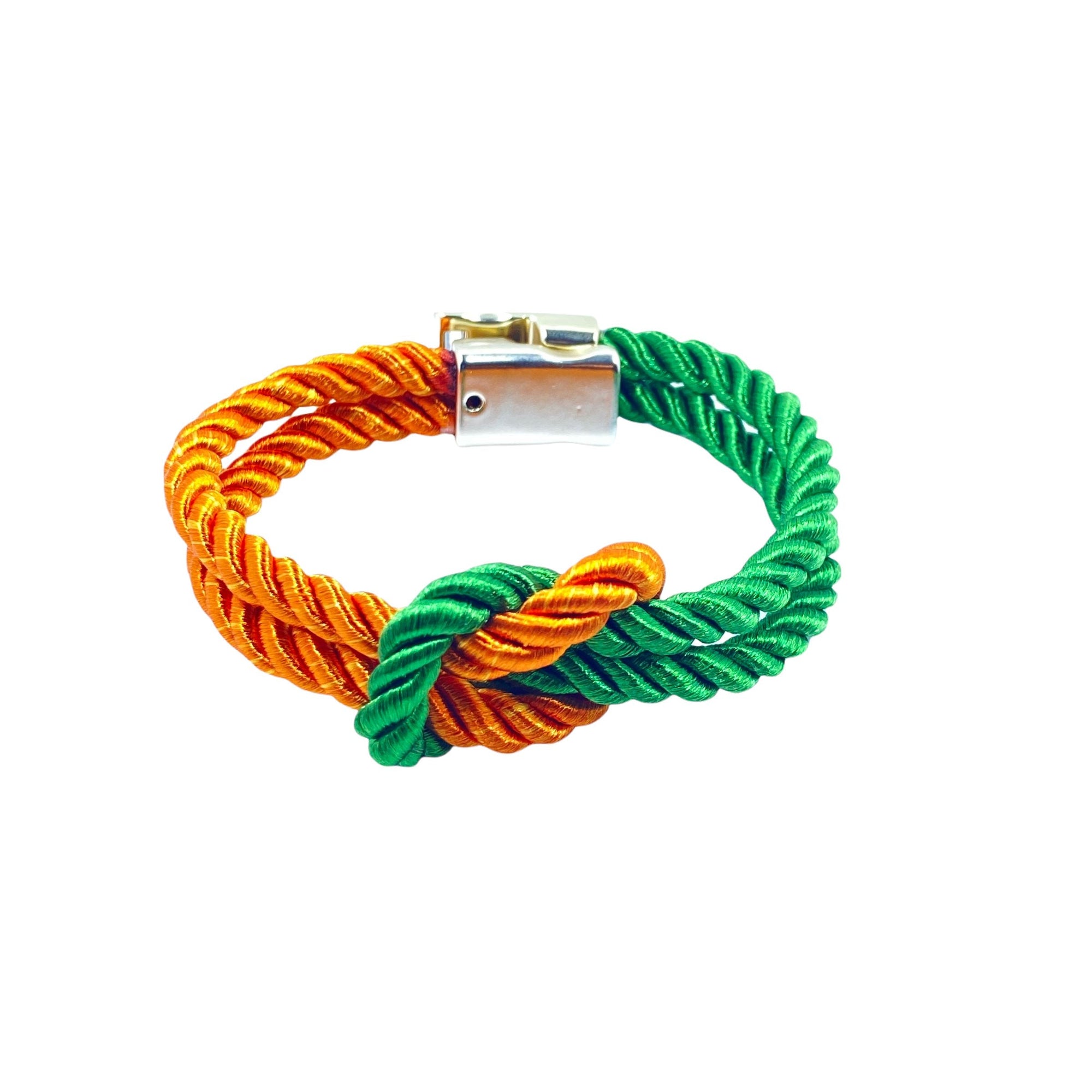 The Original Love Knot Satin Rope Bracelet- Orange and Green Bracelets Trendzio Orange and Green 