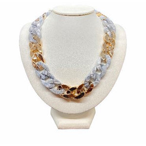 Trendy Acrylic Chain Link Choker Necklace necklace Trendzio Grey 