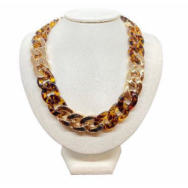 Trendy Acrylic Chain Link Choker Necklace necklace Trendzio Leopard Print 