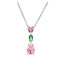 Victoria Pink and Green Drop Necklace necklace TRENDZIO 