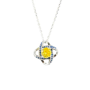 Yara Sterling Silver Necklace Blue and Yellow necklace TRENDZIO 