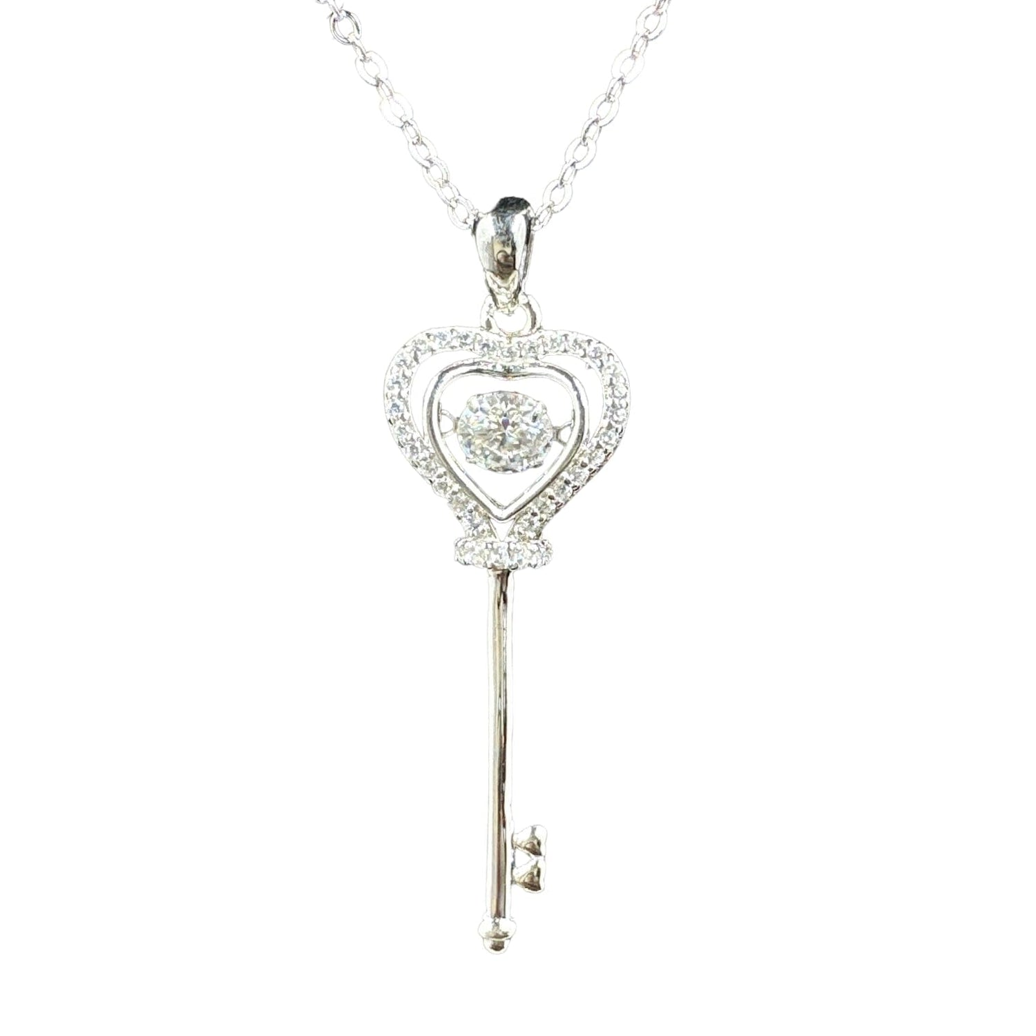 Yolette Diamond Key Heart Necklace Necklaces Trendzio Jewelry 