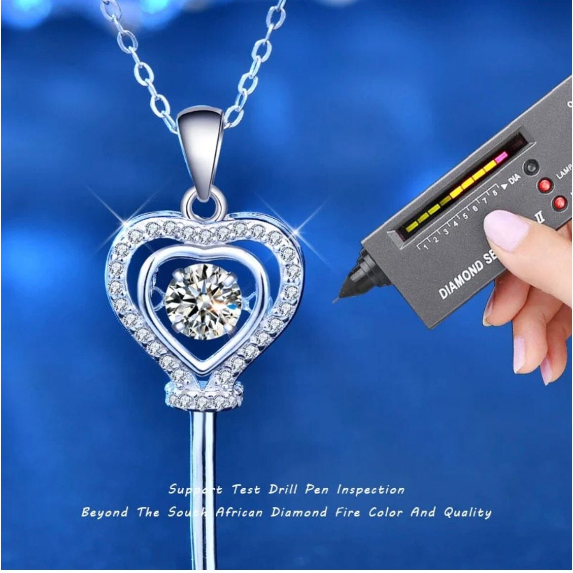 Yolette Diamond Key Heart Necklace Necklaces Trendzio Jewelry 